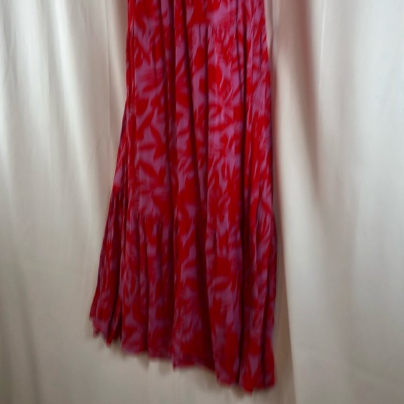 Loft floral rayon tiered spaghetti strap midi dress S - Picture 11 of 15